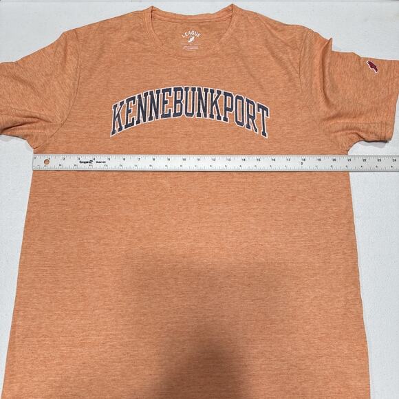 Kennebunkport Spell Out Mens Orange T-Shirt Size L Short Sleeve Tee by League - Picture 5 of 9